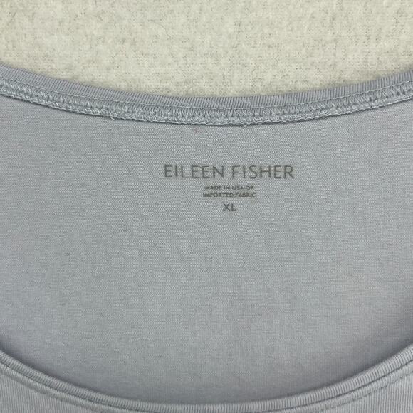 EILEEN FISHER Tank Top XL Organic Cotton Stretch Jersey Scoop Neck Purple USA - Picture 5 of 11